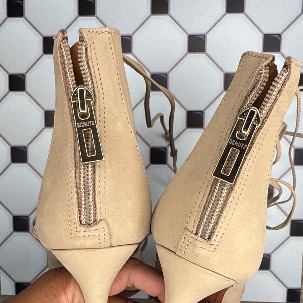 Schutz Cutout Lace-Up Heels - Picture 4 of 5